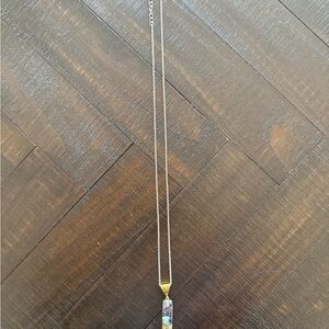 Handmade Multicolor Glass Pendant Necklace - Silver Chain